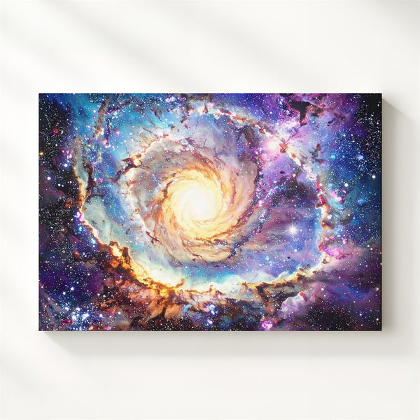 Dream Spiral Galaxy Canvas – Painterly Cosmic Swirl in Vivid Color - Gifitto