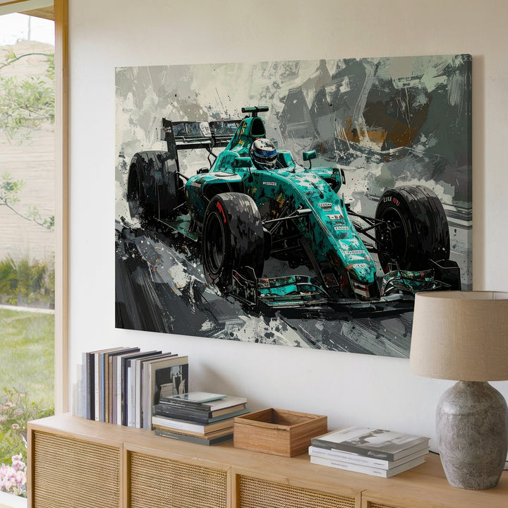 Mercedes-AMG F1 Racing Canvas – Expressive Digital Motorsport Art - Gifitto