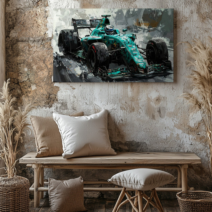 Mercedes-AMG F1 Racing Canvas – Expressive Digital Motorsport Art - Gifitto