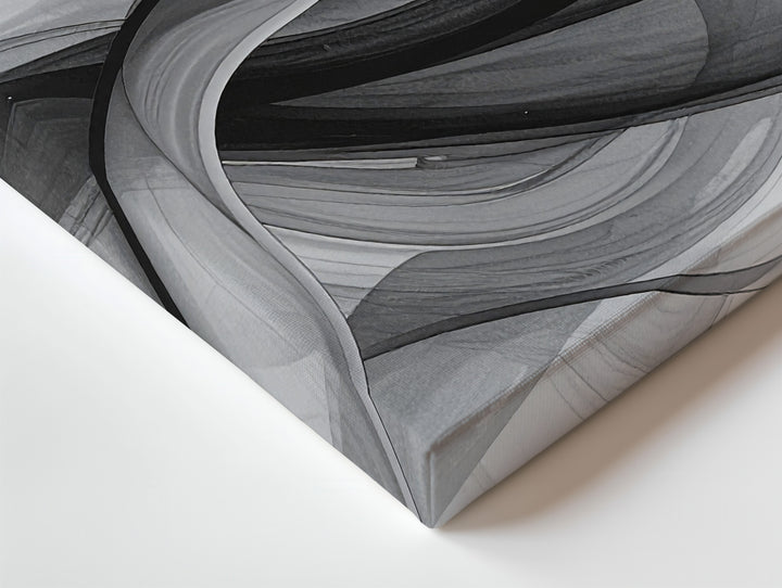 Serene Smoke Spiral Canvas – Minimalist Monochrome Flow Wall Art - Gifitto