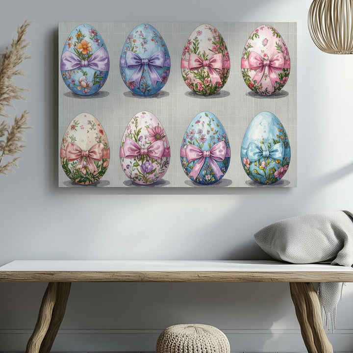 Floral Easter Eggs Canvas – Festive Spring Wall Art - Gifitto