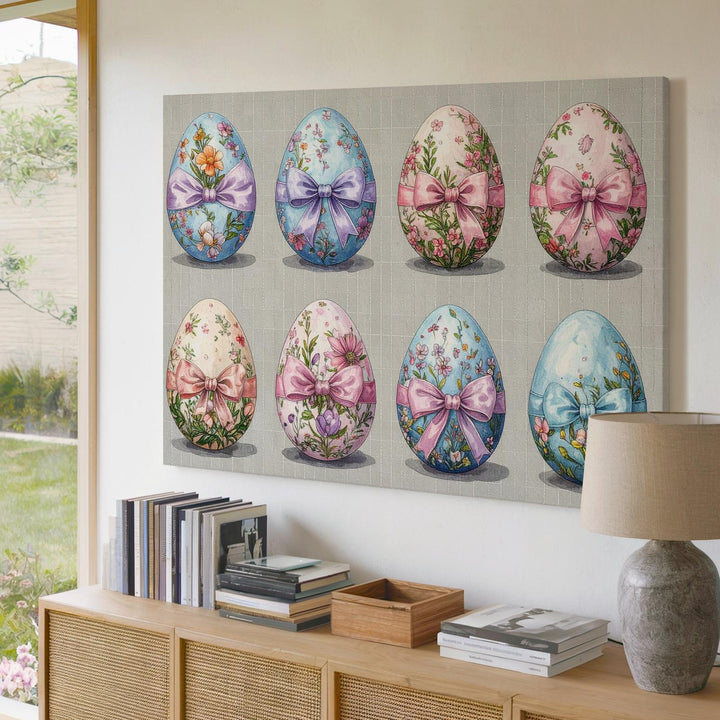 Floral Easter Eggs Canvas – Festive Spring Wall Art - Gifitto