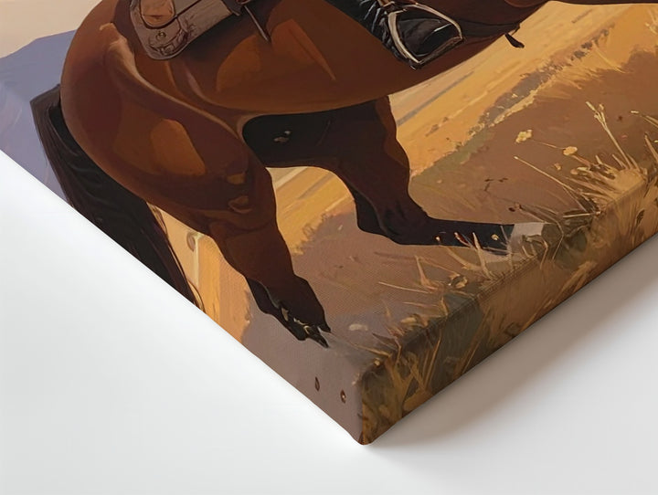 Classic Equestrian Portrait Canvas – Historic Rider in Romantic Landscape - Gifitto