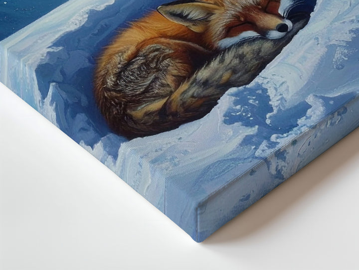 Aurora Dream Fox Canvas – Sleeping Animal Under Northern Lights - Gifitto