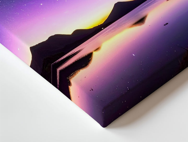 Twilight Reflection Canvas – Milky Way Over Mountain Lake Wall Art - Gifitto