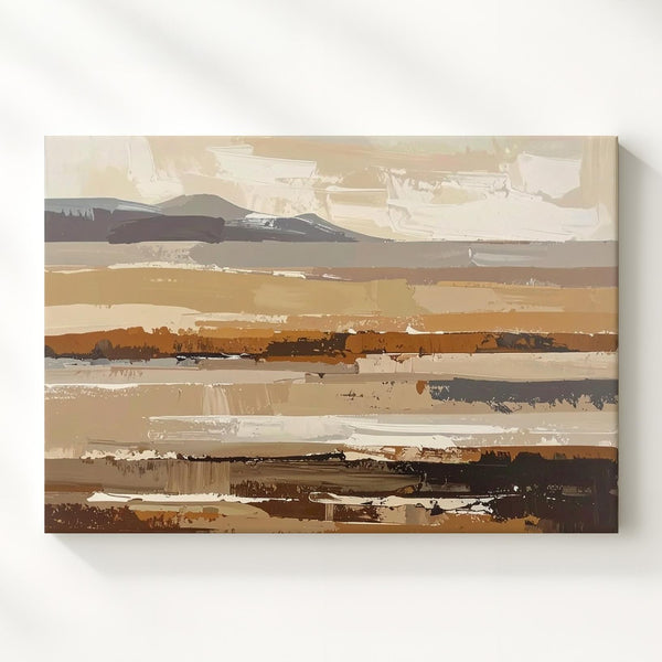 Earth Horizons Abstract Canvas – Soft Neutral Landscape Art - Gifitto