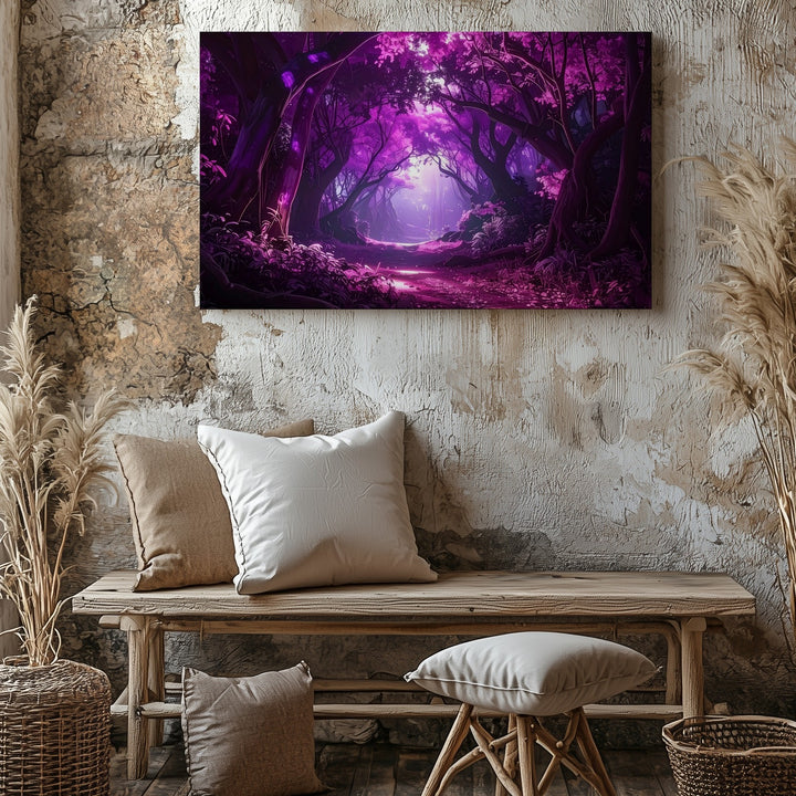 Enchanted Forest Path Canvas – Magical Fantasy Landscape Art - Gifitto