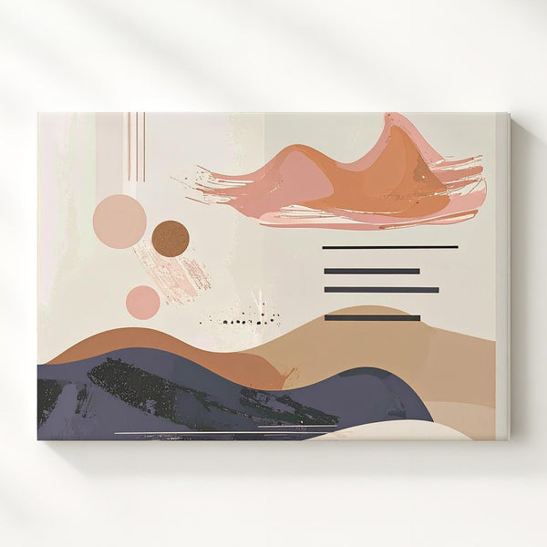 Earth Tone Modern Shapes Canvas – Minimalist Abstract in Terracotta & Beige - Gifitto
