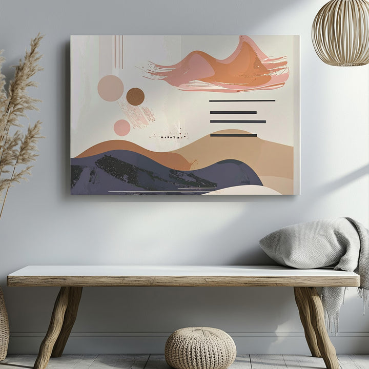 Earth Tone Modern Shapes Canvas – Minimalist Abstract in Terracotta & Beige - Gifitto