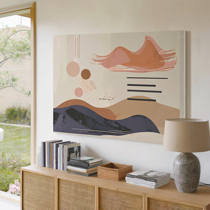 Earth Tone Modern Shapes Canvas – Minimalist Abstract in Terracotta & Beige - Gifitto