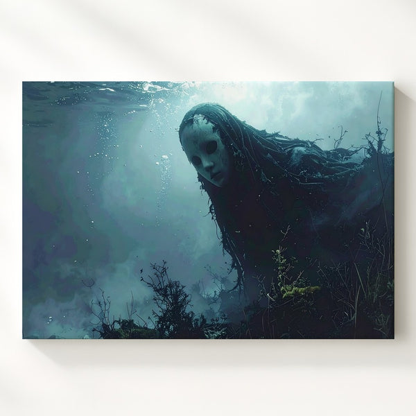 Haunting Depths Canvas – Surreal Ghostly Underwater Art