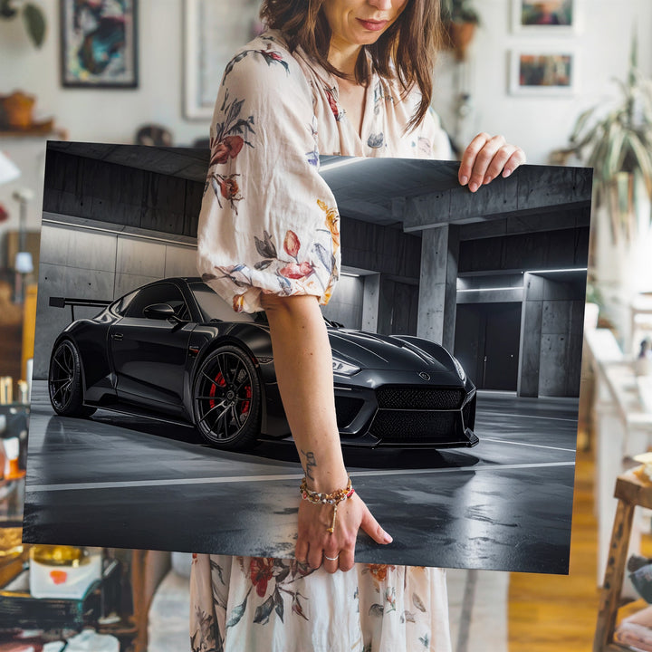 Black Porsche Sports Coupe Canvas – Moody Underground Luxury Car Art - Gifitto