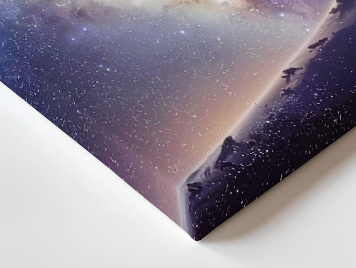 Edge Glow Galaxy Canvas – Curved Spiral Rim in White and Purple Tones - Gifitto