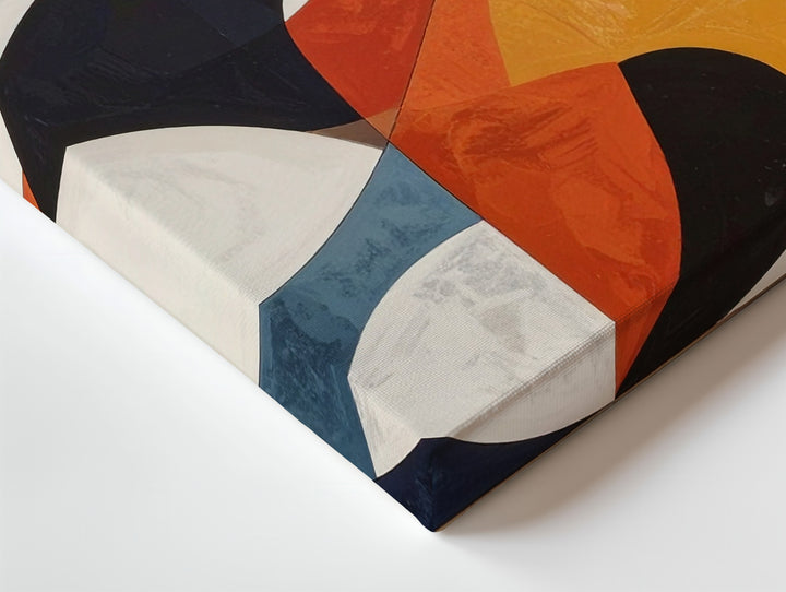 Mid-Century Geo Rhythm Canvas – Abstract Circle & Color Block Wall Art - Gifitto