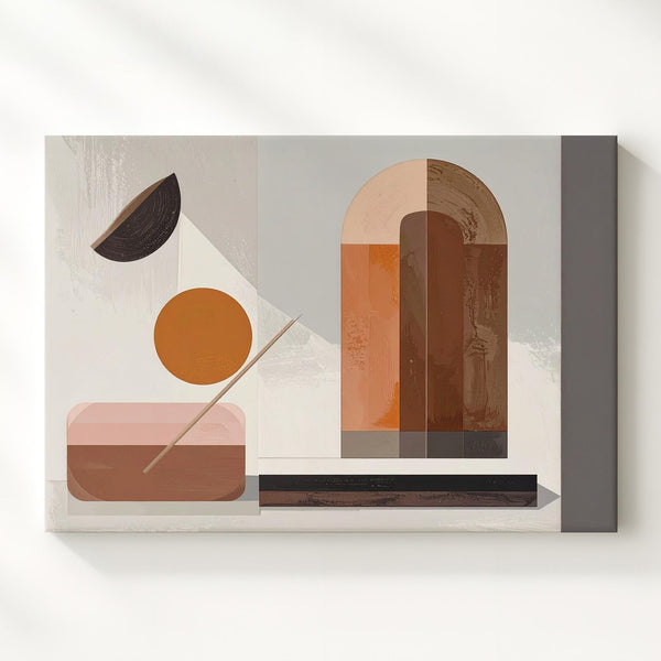 Neutral Geometry Canvas – Minimalist Abstract Art in Earthy Tones - Gifitto