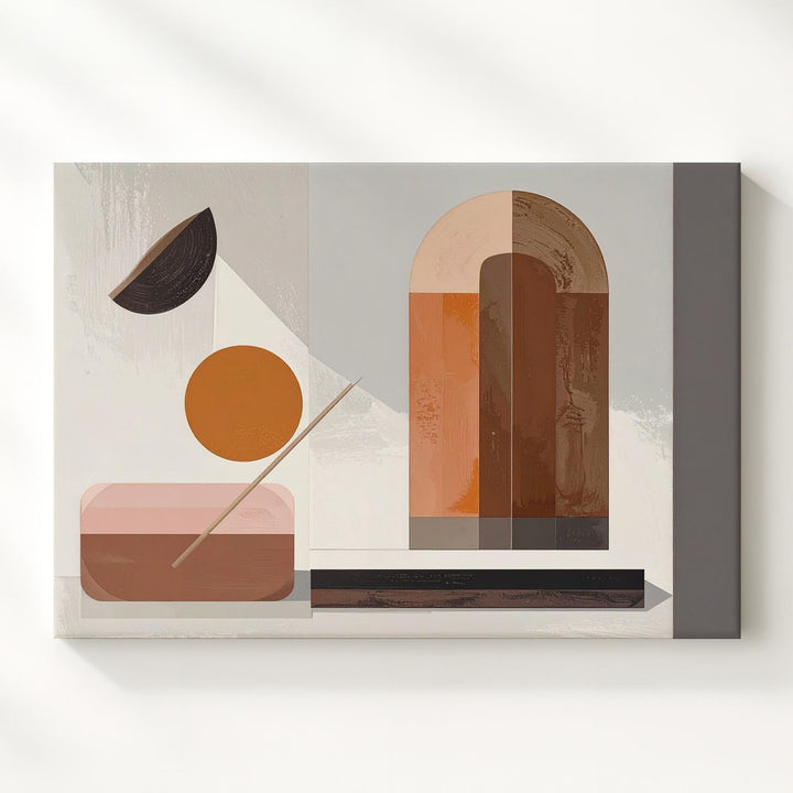 Neutral Geometry Canvas – Minimalist Abstract Art in Earthy Tones - Gifitto