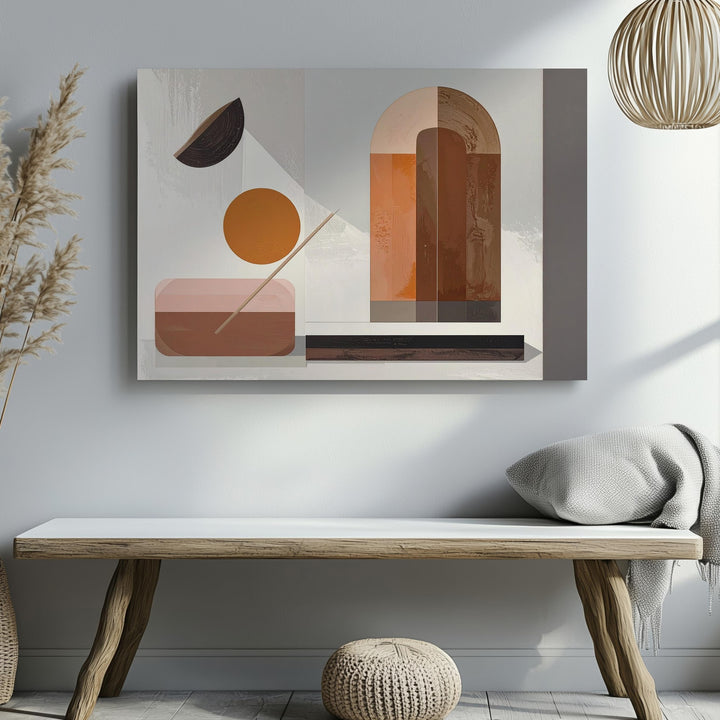 Neutral Geometry Canvas – Minimalist Abstract Art in Earthy Tones - Gifitto