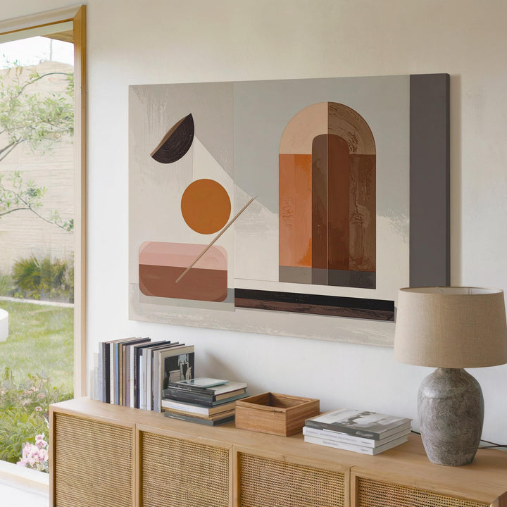 Neutral Geometry Canvas – Minimalist Abstract Art in Earthy Tones - Gifitto