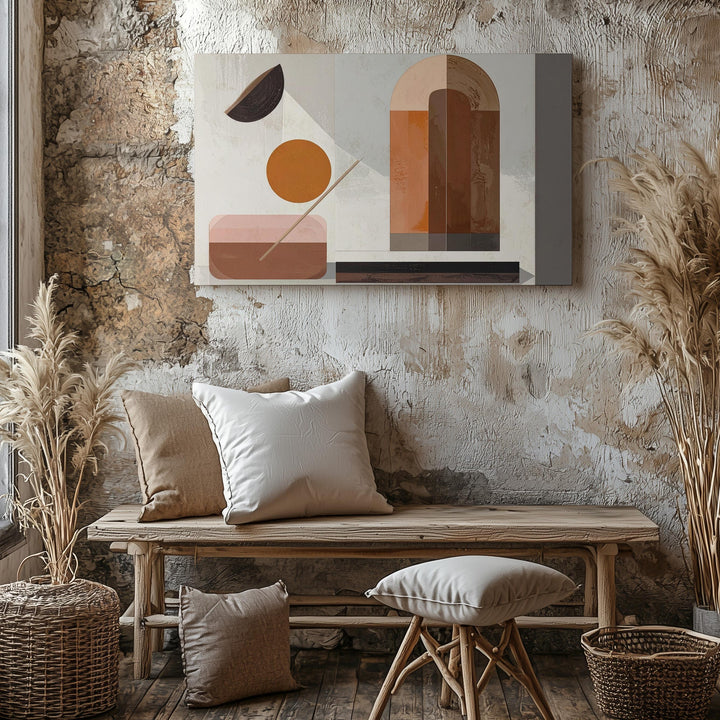 Neutral Geometry Canvas – Minimalist Abstract Art in Earthy Tones - Gifitto