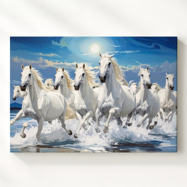 Celestial Herd of Horses Canvas – Fantastical Night Gallop Art - Gifitto