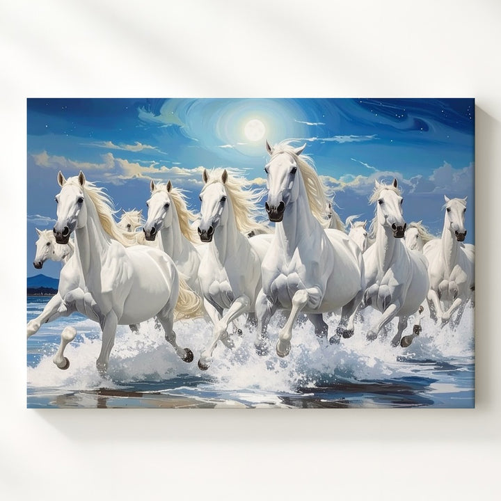 Celestial Herd of Horses Canvas – Fantastical Night Gallop Art - Gifitto