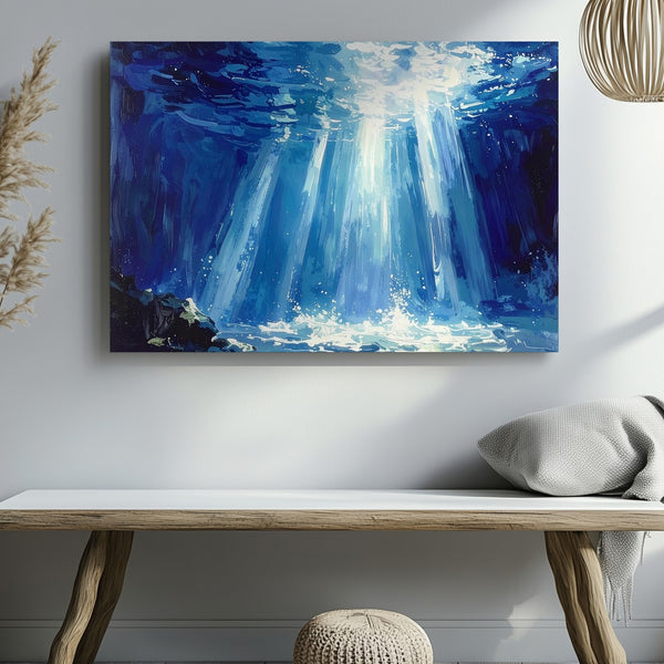 Ocean Serenity Canvas – Abstract Luminous Underwater Art