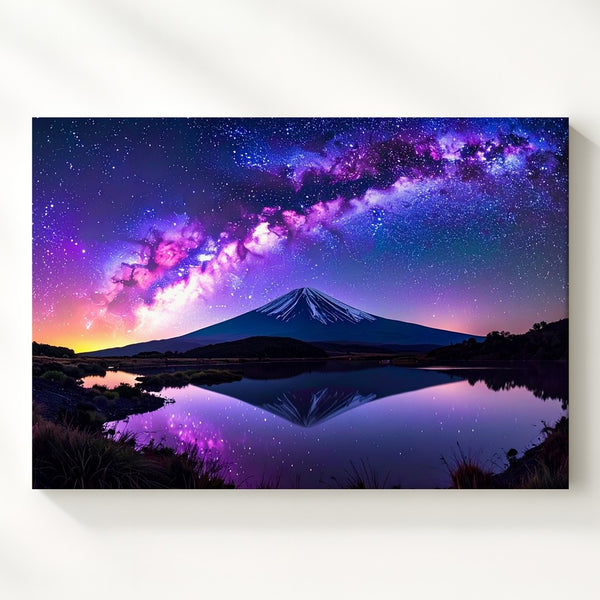 Milky Way Reflection Canvas – Astrophotography Landscape with Cosmic Beauty - Gifitto