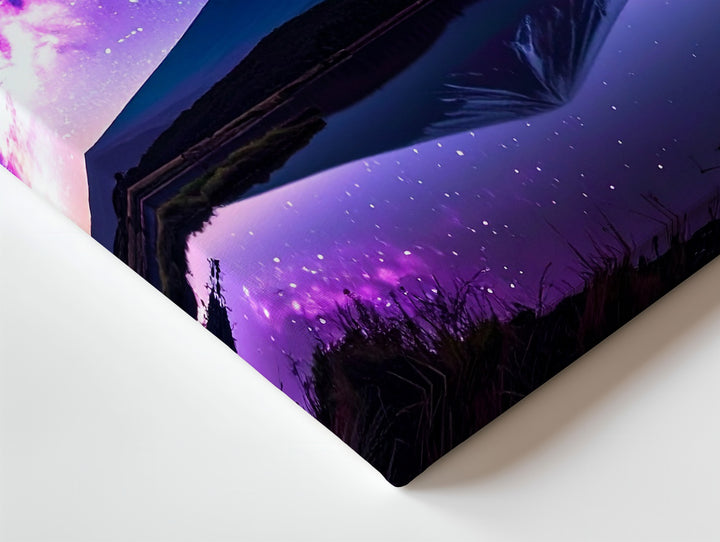Milky Way Reflection Canvas – Astrophotography Landscape with Cosmic Beauty - Gifitto