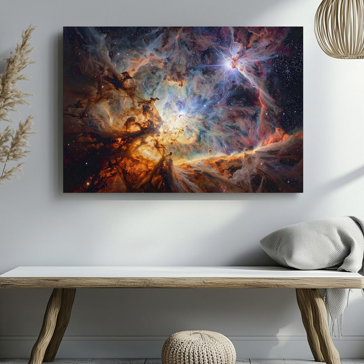 Chaotic Nebula Canvas – Golden Dust and Stellar Light in Turbulent Space - Gifitto