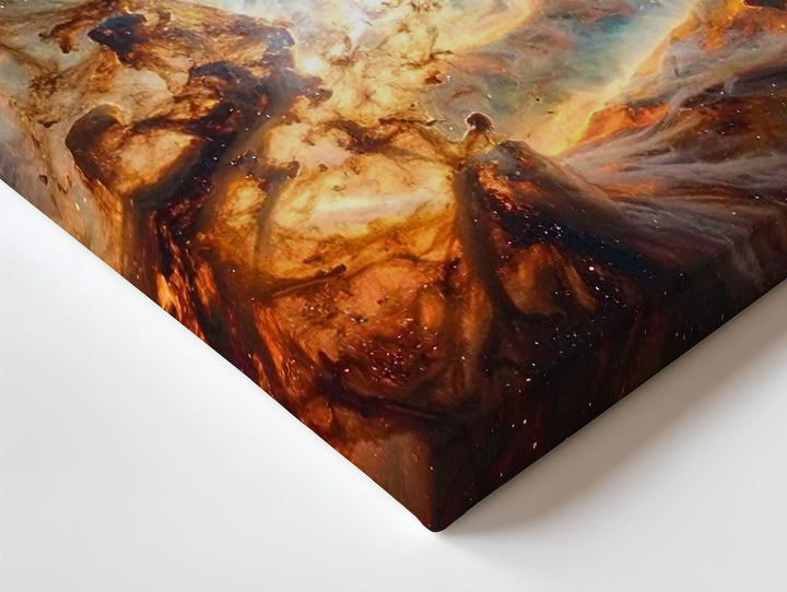 Chaotic Nebula Canvas – Golden Dust and Stellar Light in Turbulent Space - Gifitto