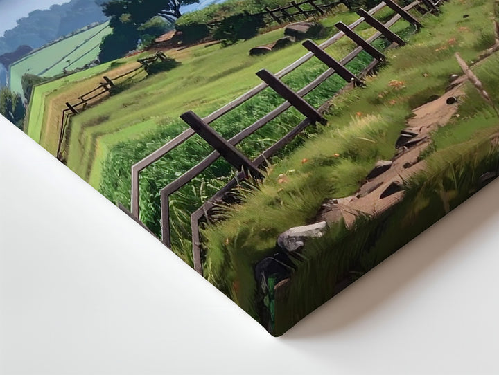 Idyllic Countryside Canvas – Peaceful Farmhouse Landscape Art - Gifitto