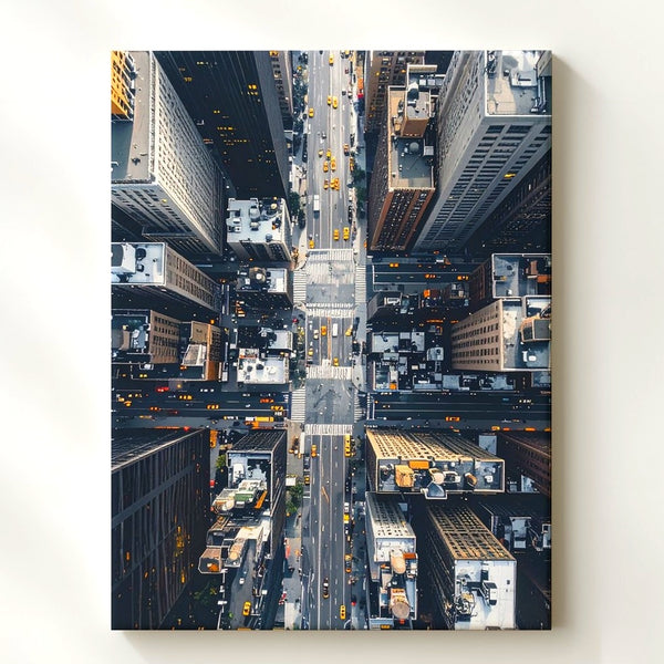 Aerial City Grid Canvas – Abstract New York City High-Rise Perspective - Gifitto