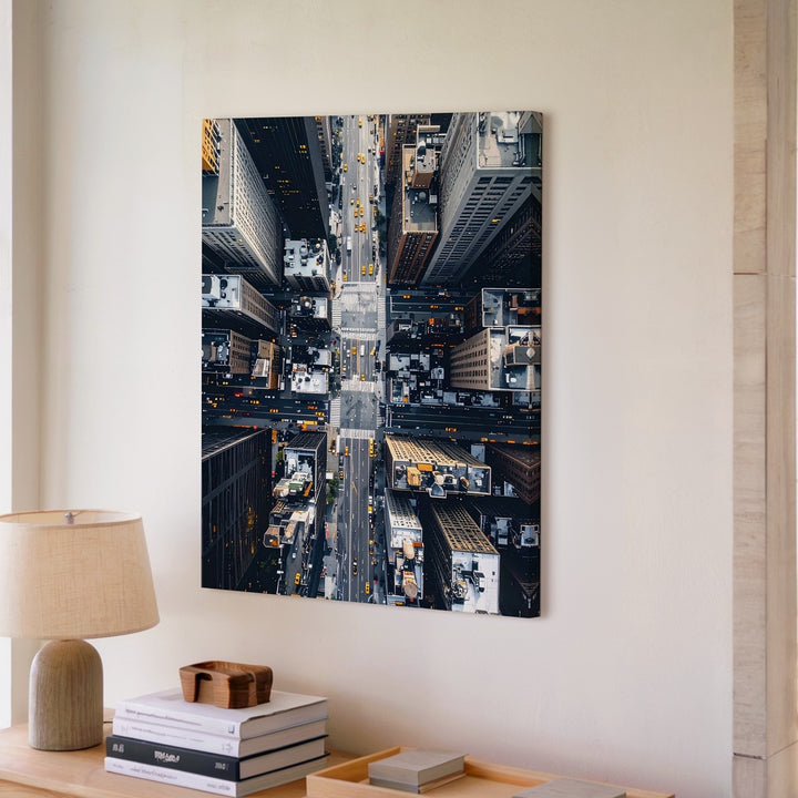 Aerial City Grid Canvas – Abstract New York City High-Rise Perspective - Gifitto