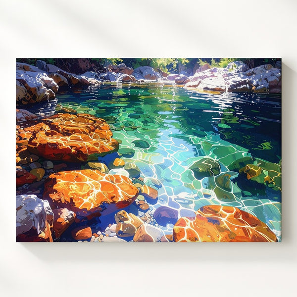 Crystal Creek Canvas – Hyper-Realistic Freshwater Serenity Art