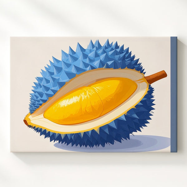 Bold Durian Fruit Canvas – Stylized Digital Food Art - Gifitto