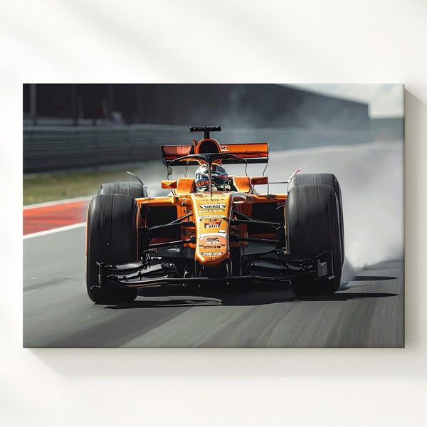 McLaren F1 Racing Canvas – High-Speed Orange & Black Motorsport Art - Gifitto