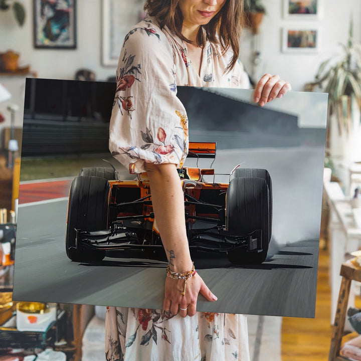 McLaren F1 Racing Canvas – High-Speed Orange & Black Motorsport Art - Gifitto