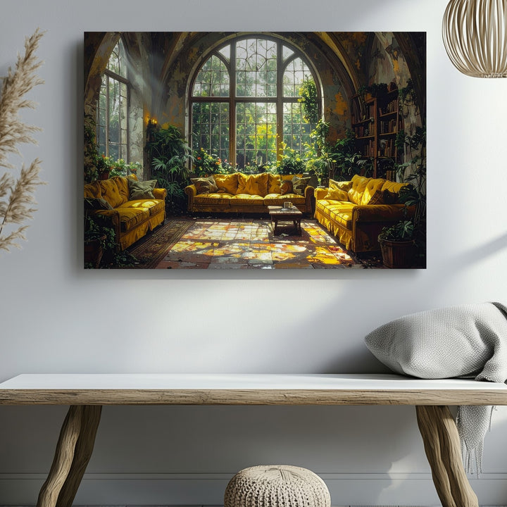 Sunlit Conservatory Canvas – Elegant Vintage Interior with Natural Light - Gifitto