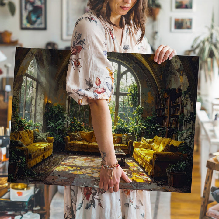Sunlit Conservatory Canvas – Elegant Vintage Interior with Natural Light - Gifitto