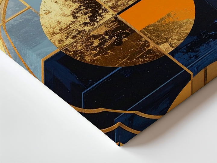 Golden Orbit Geometry Canvas – Bold Abstract Modern Wall Art - Gifitto