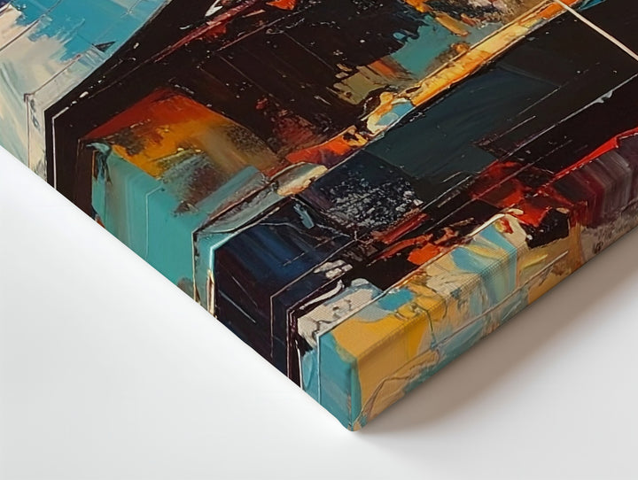Abstract Record Player Canvas – Bold Vintage Turntable Art with Expressive Texture - Gifitto