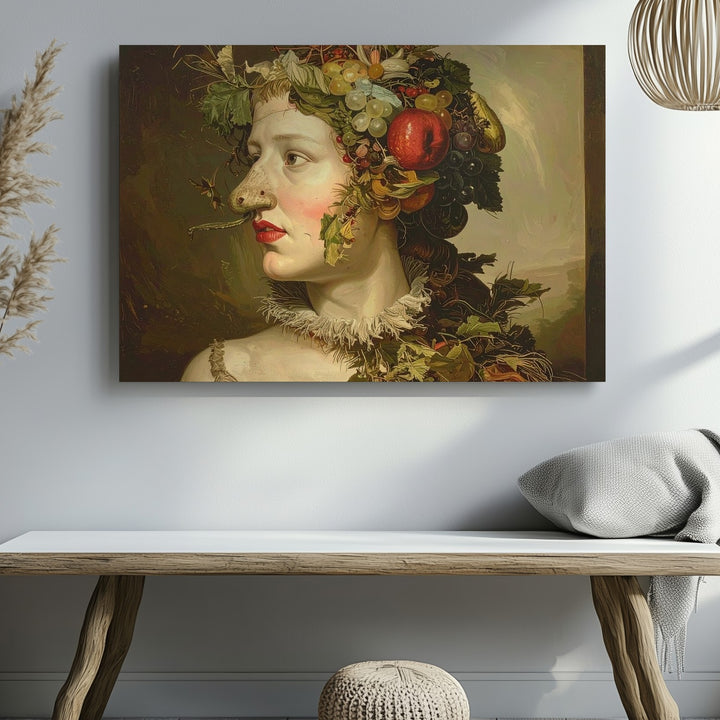 Botanical Portrait Canvas – Surreal Fruit & Vegetable Human Art - Gifitto