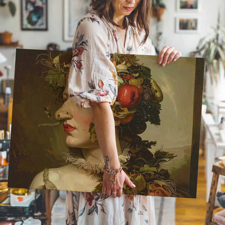 Botanical Portrait Canvas – Surreal Fruit & Vegetable Human Art - Gifitto