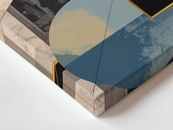Architectural Gold Line Canvas – Modern Abstract Geometry with Urban Texture - Gifitto
