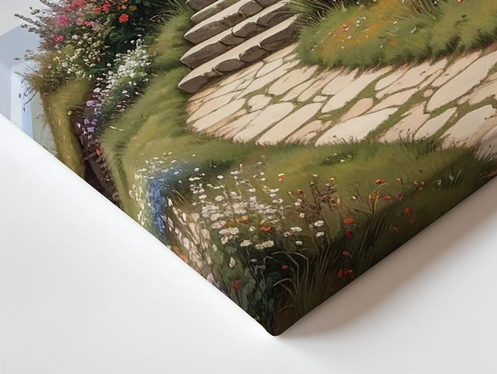 Hobbit Home Countryside Canvas – Whimsical Cottage in Grassy Hill Art - Gifitto