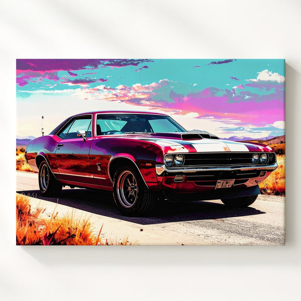 Psychedelic Chevrolet Chevelle SS Canvas – Retro-Futuristic Muscle Car Art - Gifitto