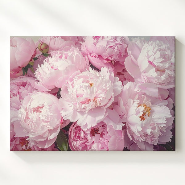 Pastel Pink Peonies Canvas – Soft-Focus Floral Photography Art - Gifitto