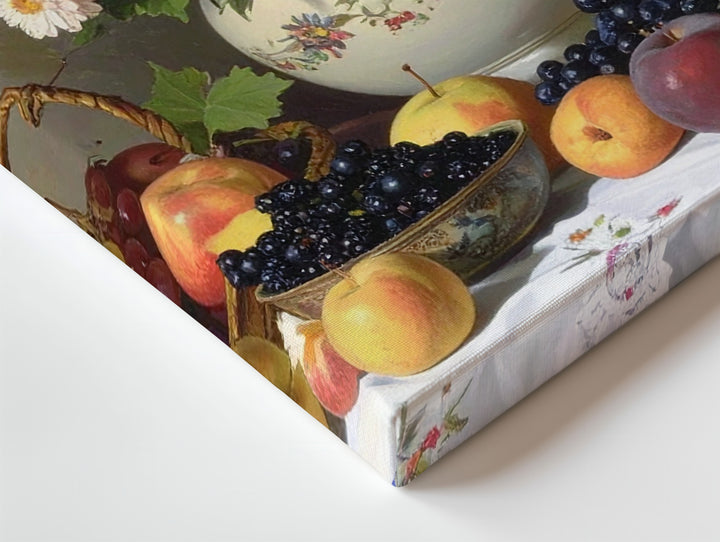 Baroque Floral & Fruit Still Life Canvas – Dutch-Style Classical Abundance - Gifitto