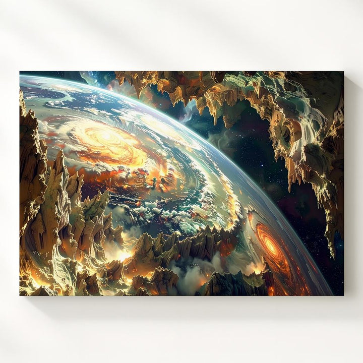 Transforming Alien Planet Canvas – Fiery Terrain and Molten Landscape - Gifitto