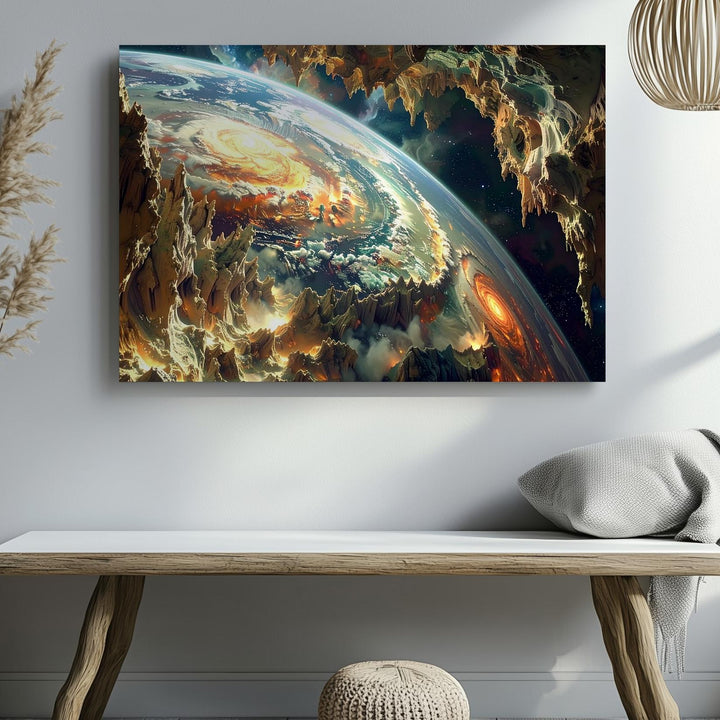 Transforming Alien Planet Canvas – Fiery Terrain and Molten Landscape - Gifitto